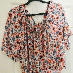 Off the shoulder floral blouse
